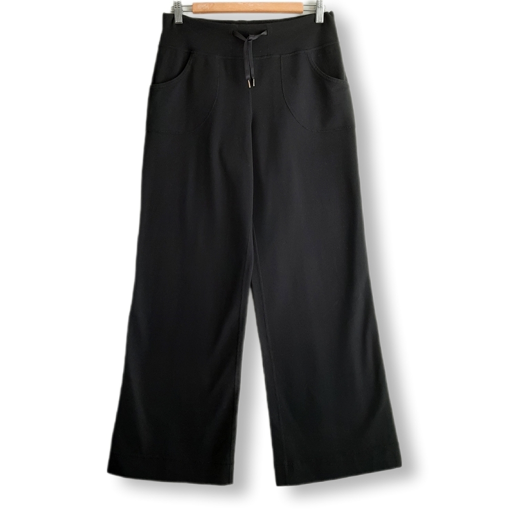 LULULEMON Relaxed Fit Wide Leg Full Length High Waist Pants Black Sz 6